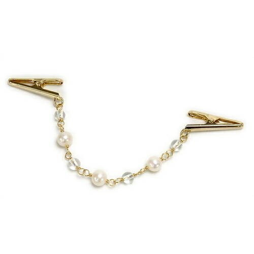 メール便 ショールクリップ 淡水パール & クリスタル水晶 ストールクリップ ドレスクリップ シェイプレット 帽子クリップ 真珠 おしゃれ マスククリップ