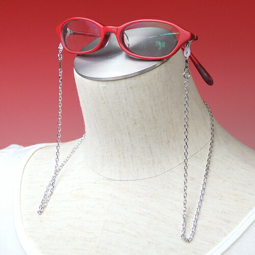 銀の メガネチェーン カットアズキ シルバーチェーン あずき ネックレスにもなる 2WAY めがねチェーン 母 父 敬老の日 ギフト プレゼント マスクチェーン