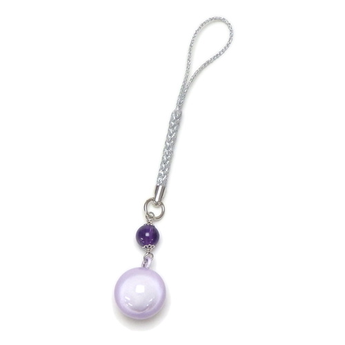 開運! 水琴鈴 & 天然石 根付 ストラップ キーホルダー 丸玉 ミュージックボール ハーモニーボール ガムランボール 鈴の音 風水