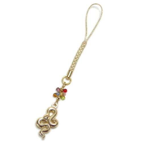 メール便 うま年 午年 根付ストラップ 厄除け 七色 ビーズ ゴールドカラー 馬 へび 干支 十二支 根付け 根付 えと 金運 蛇 ヘビ 金 巳年 金色 風水