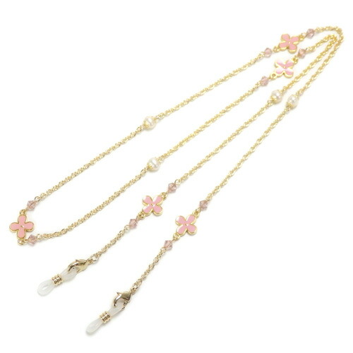 ネックレスになる 淡水パール メガネチェーン フラワーパール スワロフスキー 眼鏡チェーン 真珠 マスクチェーン マスク紐 マスクストラップ マスクコード