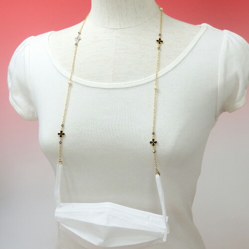 ネックレスになる 淡水パール メガネチェーン フラワーパール スワロフスキー 眼鏡チェーン 真珠 マスクチェーン マスク紐 マスクストラップ マスクコード