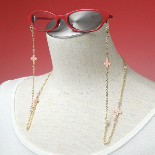 ネックレスになる 淡水パール メガネチェーン フラワーパール スワロフスキー 眼鏡チェーン 真珠 マスクチェーン マスク紐 マスクストラップ マスクコード