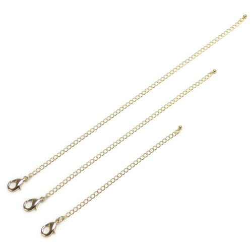メール便 大きめ カニカン 大 超ロング アジャスター チェーン フック 金具 No.3 ネックレス延長 カニカンフック 留め金具 接続金具 真ちゅう 延長金具