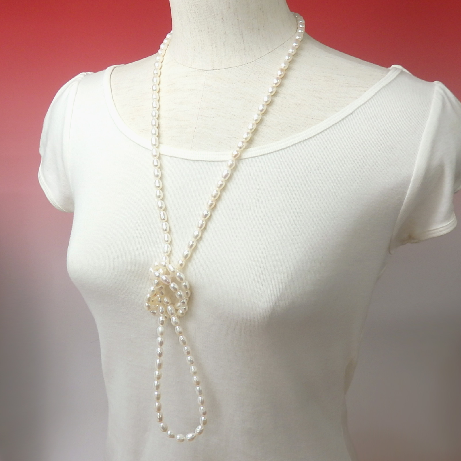 超特価 ネックレス パール 超 ロングネックレス 120cm 淡水パール 淡水真珠 真珠 上質 金具なし クリスマス ギフトに プレゼントに