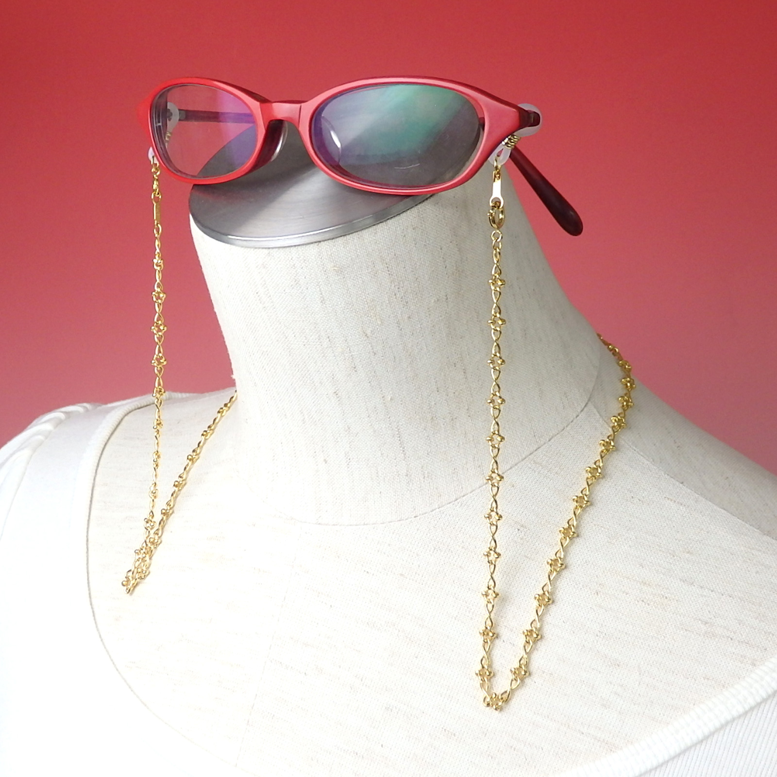 ギフトケース付き メガネチェーン 銀 ゴールドカラー 金色 飾りチェーン シルバーチェーン ネックレスになる 2WAY 母 父 敬老の日 マスクチェーン