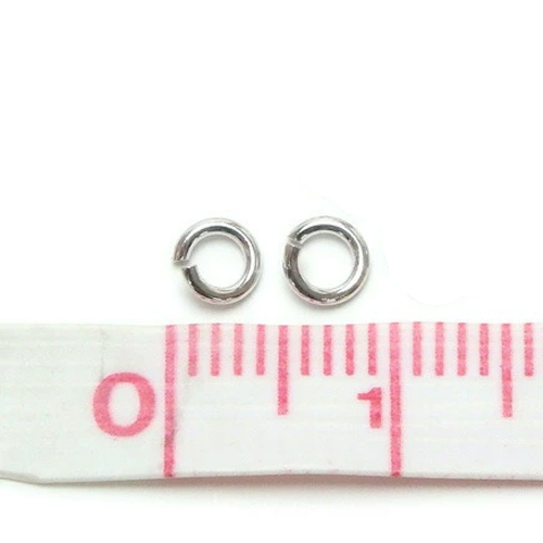 シルバー 丸カン 2個 0.8×4.0mm 銀製 Ag アクセサリーパーツ 作成 修理 金具